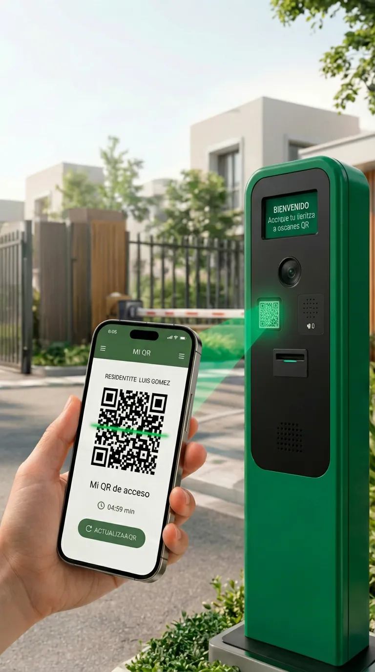 Vista previa del módulo de visitas con QR